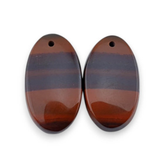 Jaspis czerwony para kaboszonów z dziurką 23x13 mm nr P822