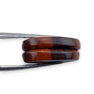 Jaspis czerwony para kaboszonów z dziurką 23x13 mm nr P822
