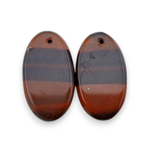 Jaspis czerwony para kaboszonów z dziurką 23x13 mm nr P822 Jaspis czerwony para kaboszonów z dziurką 23x13 mm nr P822