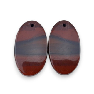 Jaspis czerwony para kaboszonów z dziurką 23x13 mm nr P827