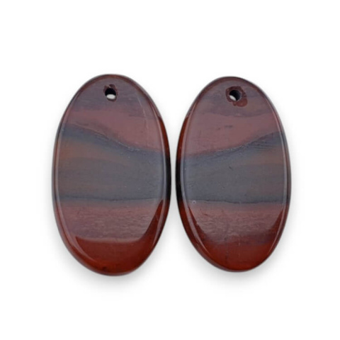 Jaspis czerwony para kaboszonów z dziurką 23x13 mm nr P827 Jaspis czerwony para kaboszonów z dziurką 23x13 mm nr P827