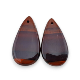 Jaspis czerwony para kaboszonów z dziurką 23x13 mm nr P845
