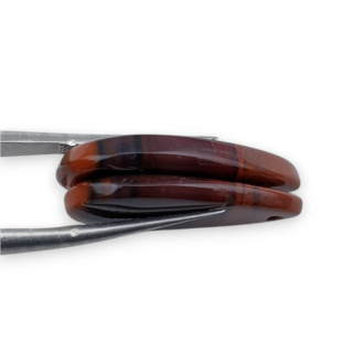 Jaspis czerwony para kaboszonów z dziurką 23x13 mm nr P845