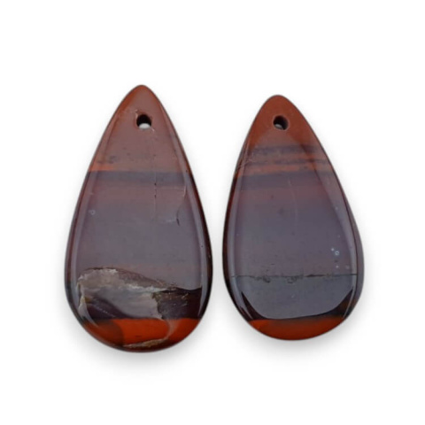 Jaspis czerwony para kaboszonów z dziurką 23x13 mm nr P845 Jaspis czerwony para kaboszonów z dziurką 23x13 mm nr P845