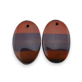 Jaspis czerwony para kaboszonów z dziurką 23x14 mm nr P819