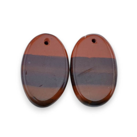 Jaspis czerwony para kaboszonów z dziurką 23x14 mm nr P819 Jaspis czerwony para kaboszonów z dziurką 23x14 mm nr P819