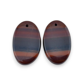 Jaspis czerwony para kaboszonów z dziurką 23x14 mm nr P837
