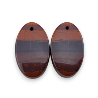 Jaspis czerwony para kaboszonów z dziurką 23x14 mm nr P853