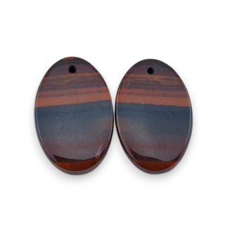Jaspis czerwony para kaboszonów z dziurką 23x15 mm nr P843