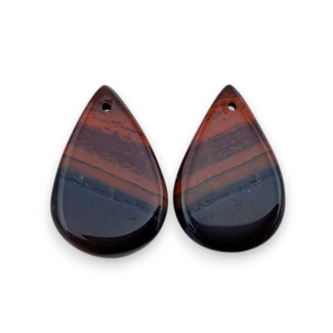 Jaspis czerwony para kaboszonów z dziurką 23x15 mm nr P852 Jaspis czerwony para kaboszonów z dziurką 23x15 mm nr P852