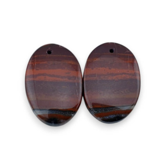 Jaspis czerwony para kaboszonów z dziurką 23x16 mm nr P818