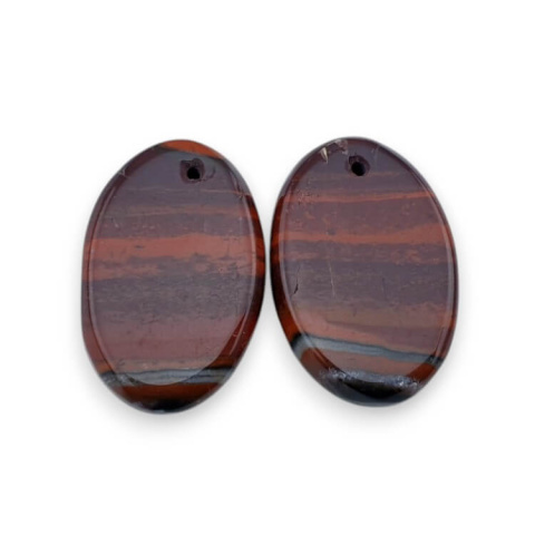 Jaspis czerwony para kaboszonów z dziurką 23x16 mm nr P818 Jaspis czerwony para kaboszonów z dziurką 23x16 mm nr P818