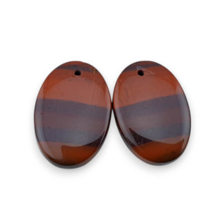 Jaspis czerwony para kaboszonów z dziurką 23x16 mm nr P836