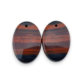 Jaspis czerwony para kaboszonów z dziurką 23x16 mm nr P849