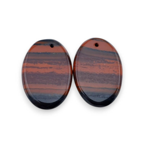Jaspis czerwony para kaboszonów z dziurką 23x16 mm nr P849 Jaspis czerwony para kaboszonów z dziurką 23x16 mm nr P849