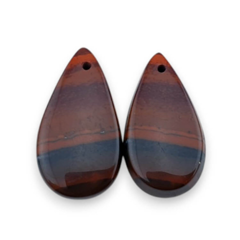 Jaspis czerwony para kaboszonów z dziurką 24x13 mm nr P817 Jaspis czerwony para kaboszonów z dziurką 24x13 mm nr P817