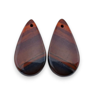 Jaspis czerwony para kaboszonów z dziurką 24x13 mm nr P823