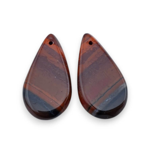 Jaspis czerwony para kaboszonów z dziurką 24x13 mm nr P823 Jaspis czerwony para kaboszonów z dziurką 24x13 mm nr P823