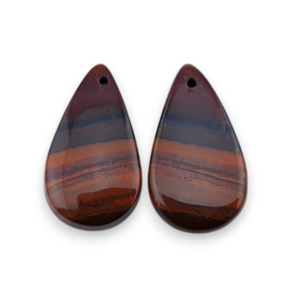 Jaspis czerwony para kaboszonów z dziurką 24x13 mm nr P848