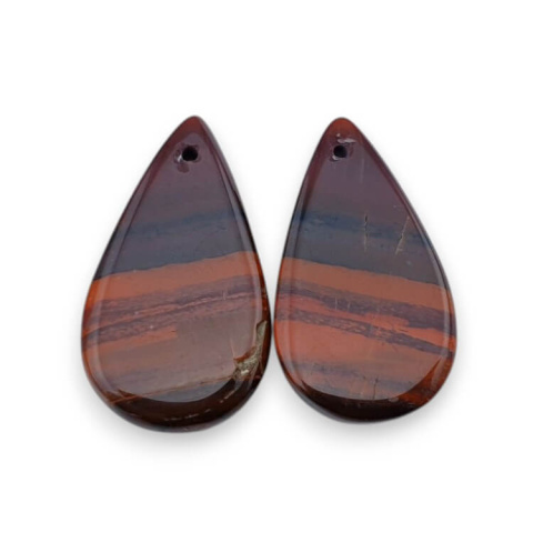 Jaspis czerwony para kaboszonów z dziurką 24x13 mm nr P848 Jaspis czerwony para kaboszonów z dziurką 24x13 mm nr P848
