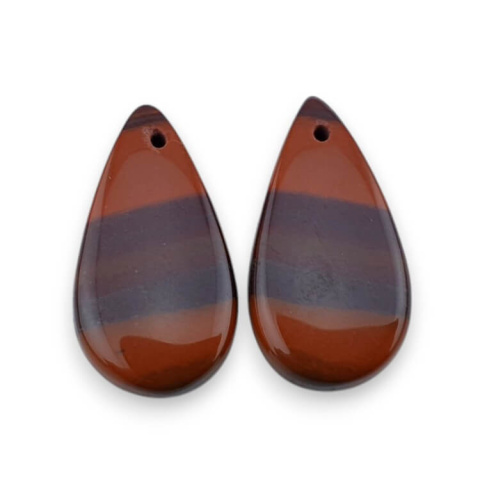 Jaspis czerwony para kaboszonów z dziurką 24x13 mm nr P858 Jaspis czerwony para kaboszonów z dziurką 24x13 mm nr P858