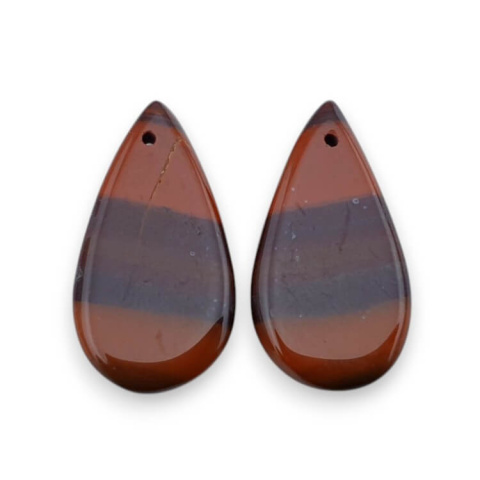 Jaspis czerwony para kaboszonów z dziurką 24x13 mm nr P858 Jaspis czerwony para kaboszonów z dziurką 24x13 mm nr P858
