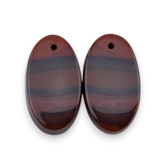 Jaspis czerwony para kaboszonów z dziurką 24x13 mm nr P860