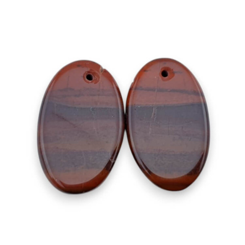 Jaspis czerwony para kaboszonów z dziurką 24x15 mm nr P833 Jaspis czerwony para kaboszonów z dziurką 24x15 mm nr P833