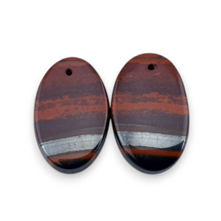Jaspis czerwony para kaboszonów z dziurką 24x15 mm nr P851