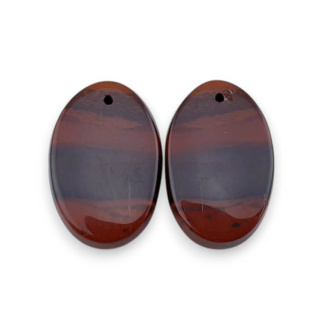 Jaspis czerwony para kaboszonów z dziurką 24x16 mm nr P835