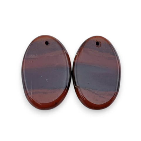 Jaspis czerwony para kaboszonów z dziurką 24x16 mm nr P835 Jaspis czerwony para kaboszonów z dziurką 24x16 mm nr P835