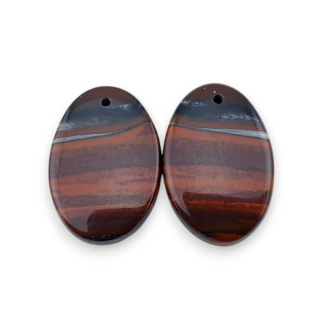Jaspis czerwony para kaboszonów z dziurką 24x16 mm nr P840