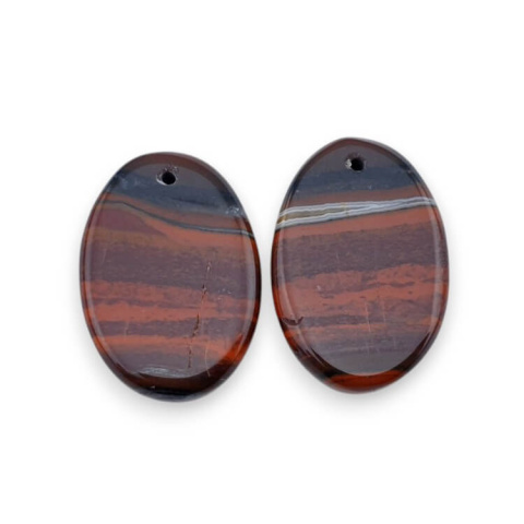 Jaspis czerwony para kaboszonów z dziurką 24x16 mm nr P840 Jaspis czerwony para kaboszonów z dziurką 24x16 mm nr P840