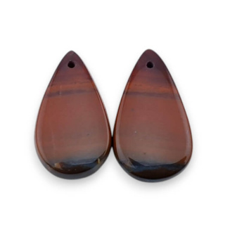 Jaspis czerwony para kaboszonów z dziurką 25x14 mm nr P830