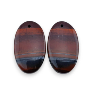Jaspis czerwony para kaboszonów z dziurką 25x14 mm nr P841