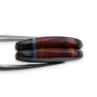 Jaspis czerwony para kaboszonów z dziurką 25x14 mm nr P841