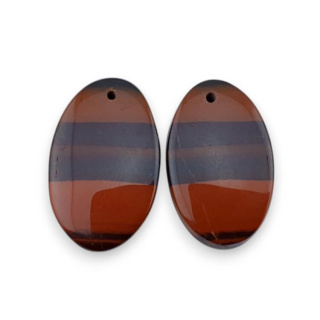 Jaspis czerwony para kaboszonów z dziurką 25x15 mm nr P828