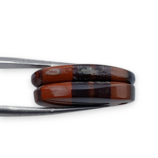 Jaspis czerwony para kaboszonów z dziurką 25x15 mm nr P828