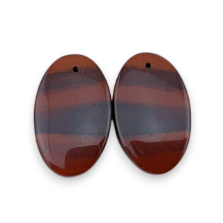 Jaspis czerwony para kaboszonów z dziurką 26x16 mm nr P859
