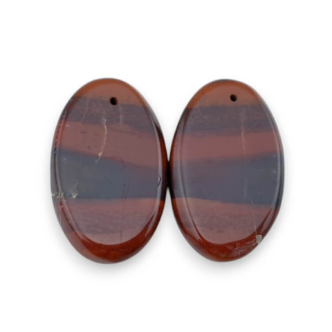 Jaspis czerwony para kaboszonów z dziurką 26x16 mm nr P859 Jaspis czerwony para kaboszonów z dziurką 26x16 mm nr P859