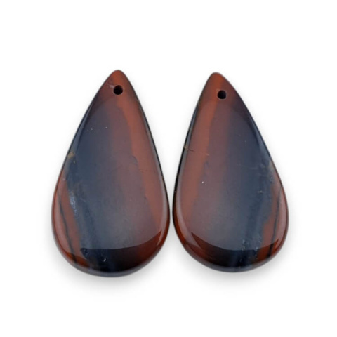 Jaspis czerwony para kaboszonów z dziurką 28x15 mm nr P832 Jaspis czerwony para kaboszonów z dziurką 28x15 mm nr P832