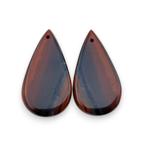 Jaspis czerwony para kaboszonów z dziurką 28x15 mm nr P832 Jaspis czerwony para kaboszonów z dziurką 28x15 mm nr P832