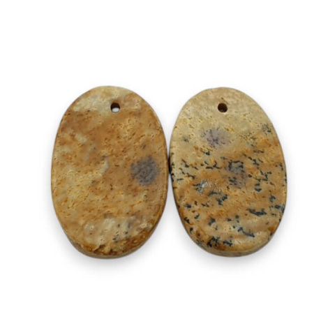 Jaspis krajobrazowy para kaboszonów z dziurką 19x13 mm nr P740 Jaspis krajobrazowy para kaboszonów z dziurką 19x13 mm nr P740