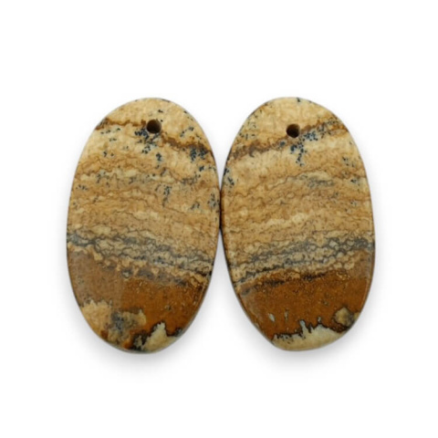 Jaspis krajobrazowy para kaboszonów z dziurką 23x13 mm nr P753 Jaspis krajobrazowy para kaboszonów z dziurką 23x13 mm nr P753
