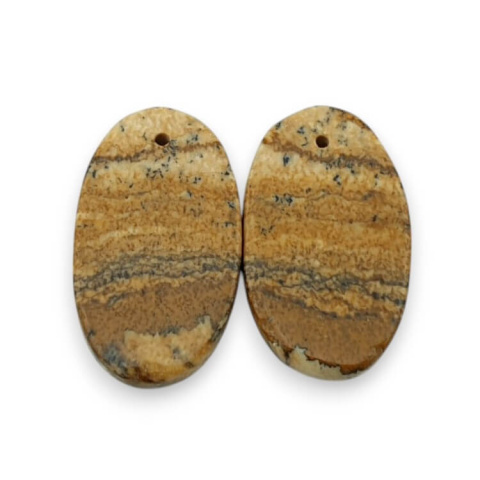Jaspis krajobrazowy para kaboszonów z dziurką 23x13 mm nr P753 Jaspis krajobrazowy para kaboszonów z dziurką 23x13 mm nr P753