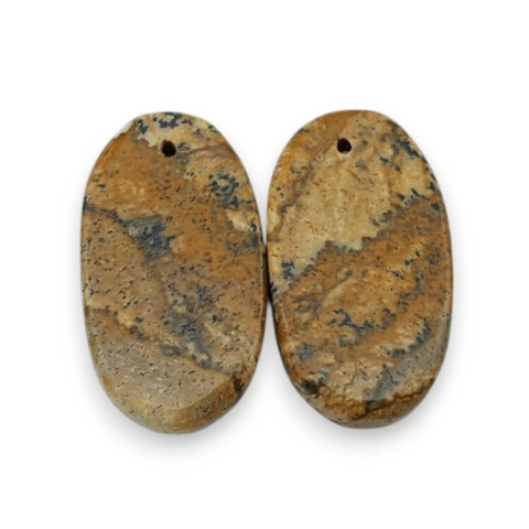 Jaspis krajobrazowy para kaboszonów z dziurką 23x13 mm nr P771 Jaspis krajobrazowy para kaboszonów z dziurką 23x13 mm nr P771