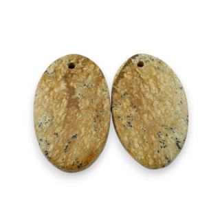 Jaspis krajobrazowy para kaboszonów z dziurką 23x14 mm nr P737