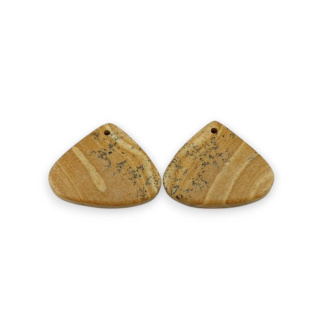 Jaspis krajobrazowy para kaboszonów z dziurką 23x19 mm nr P746