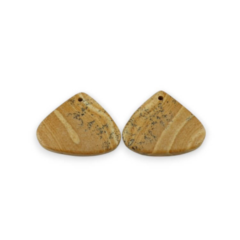 Jaspis krajobrazowy para kaboszonów z dziurką 23x19 mm nr P746 Jaspis krajobrazowy para kaboszonów z dziurką 23x19 mm nr P746