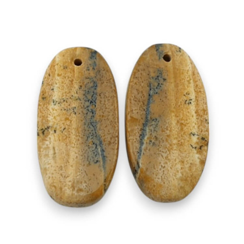 Jaspis krajobrazowy para kaboszonów z dziurką 24x12 mm nr P763 Jaspis krajobrazowy para kaboszonów z dziurką 24x12 mm nr P763